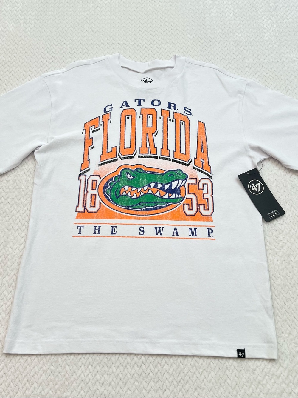 Florida Gators 47 Brand Short Sleeve T-Shirt White Vintage Style MENS M - *NEW*